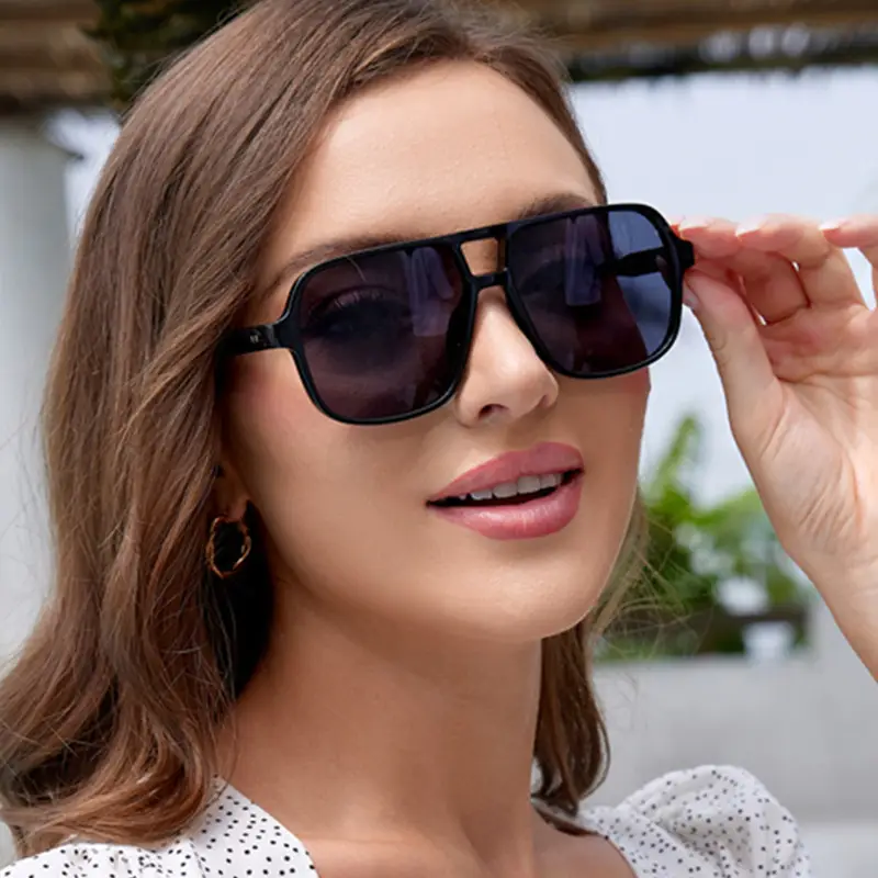 White Gray Aviator Sunglasses for Men Women - Image 13