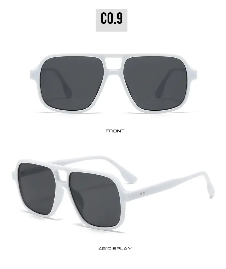 White Gray Aviator Sunglasses for Men Women — feature 17