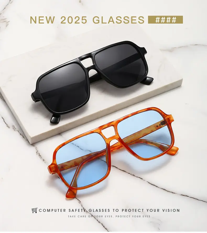 White Gray Aviator Sunglasses for Men Women — feature 2