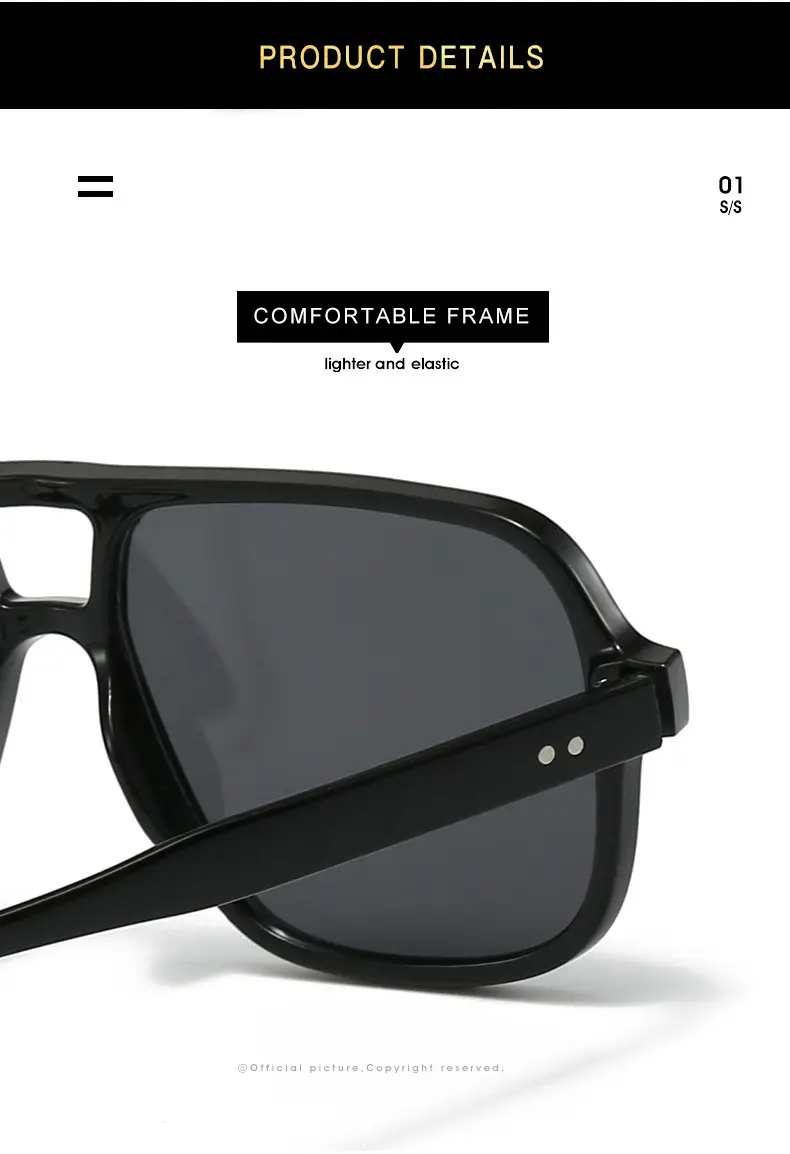 White Gray Aviator Sunglasses for Men Women — feature 3