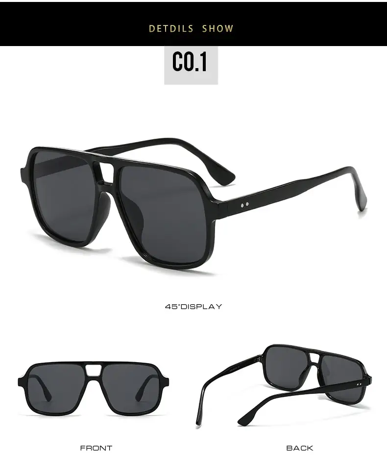 White Gray Aviator Sunglasses for Men Women — feature 9
