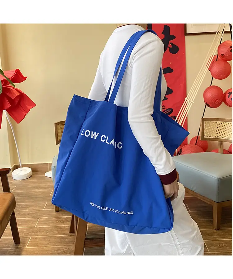 Blue Canvas Large Tote Bag 2025 Casual Use — feature 19