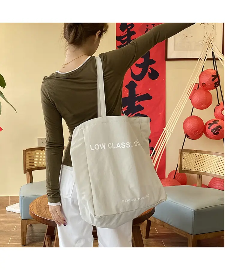 Blue Canvas Large Tote Bag 2025 Casual Use — feature 2