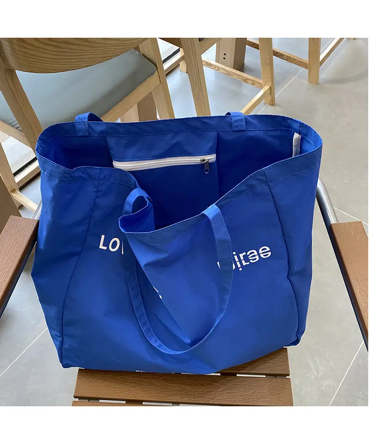 Blue Canvas Large Tote Bag 2025 Casual Use — feature 23