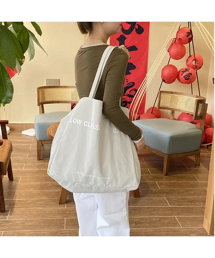 Blue Canvas Large Tote Bag 2025 Casual Use — feature 5