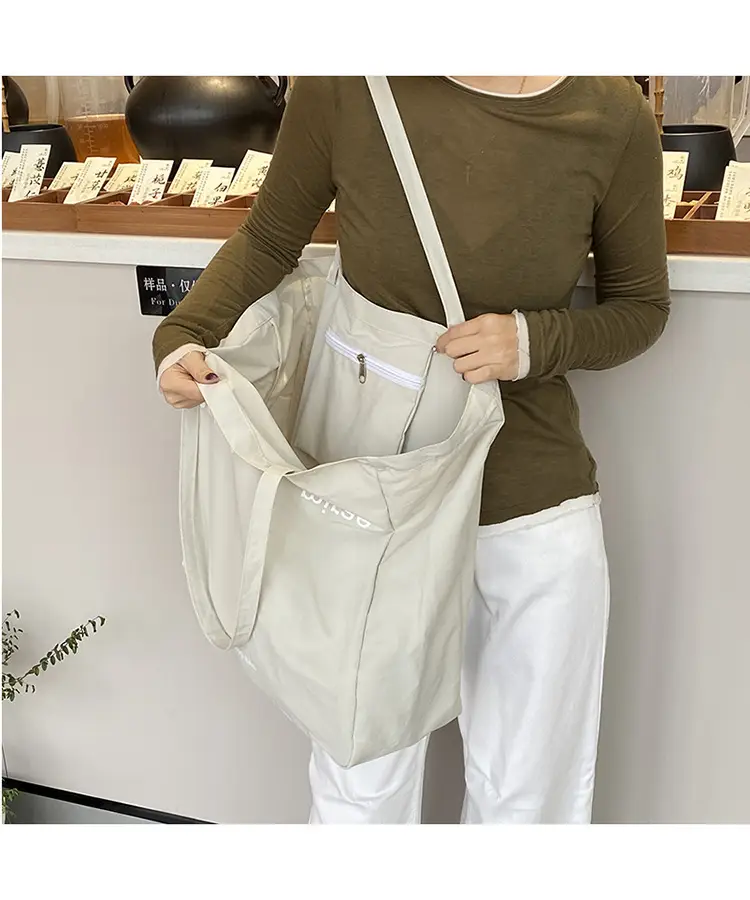 Blue Canvas Large Tote Bag 2025 Casual Use — feature 6