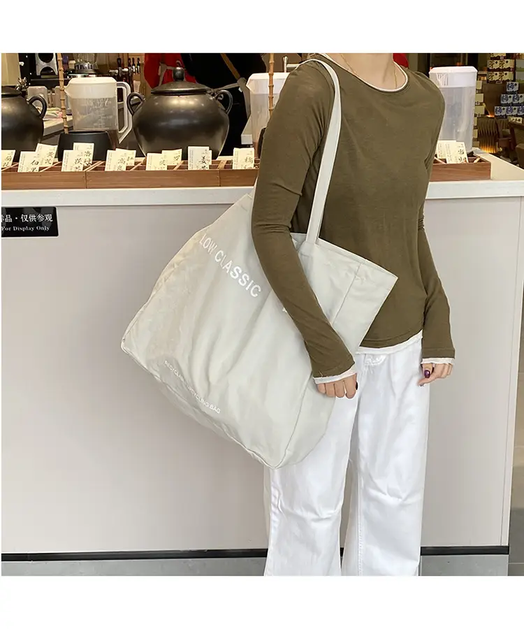 Blue Canvas Large Tote Bag 2025 Casual Use - Image 2