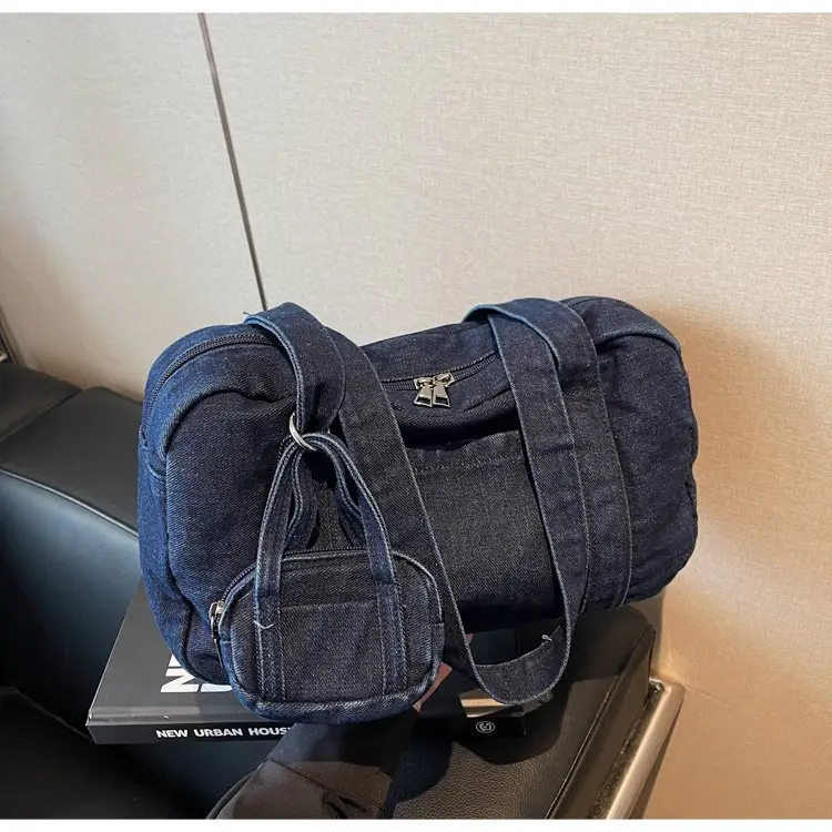 Retro Denim Crossbody Bag for Women Large Capacity — feature 14