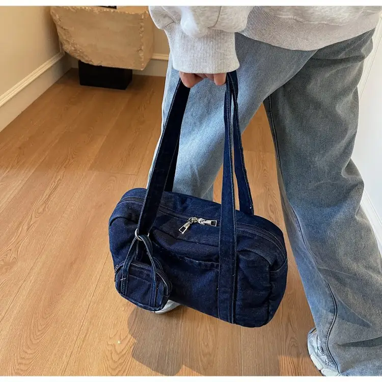 Retro Denim Crossbody Bag for Women Large Capacity — feature 17