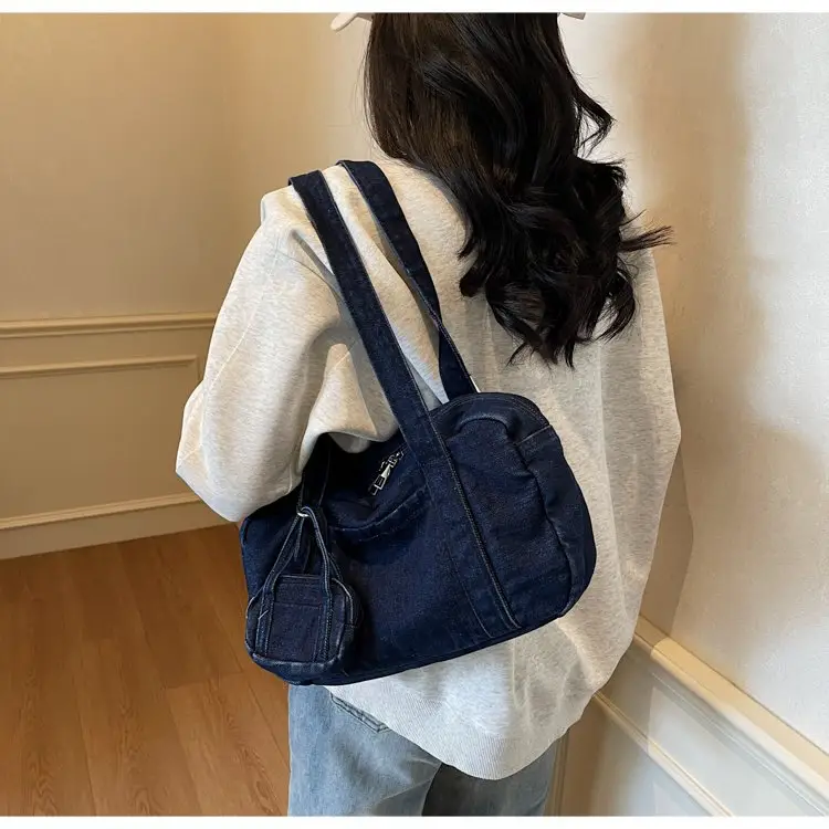 Retro Denim Crossbody Bag for Women Large Capacity — feature 19