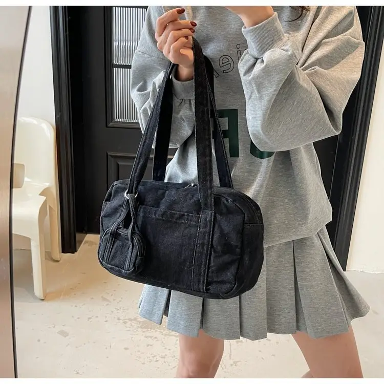 Retro Denim Crossbody Bag for Women Large Capacity — feature 23