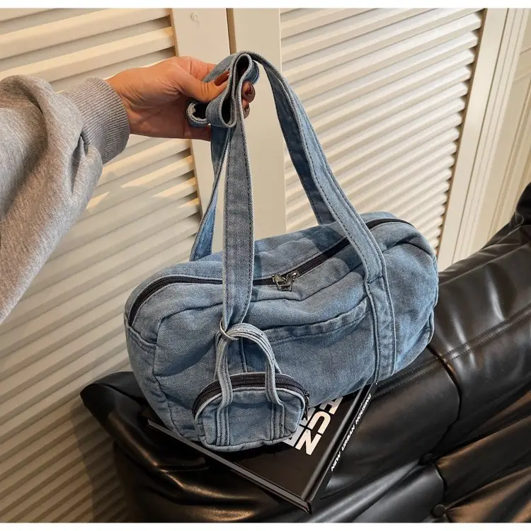 Retro Denim Crossbody Bag for Women Large Capacity — feature 28