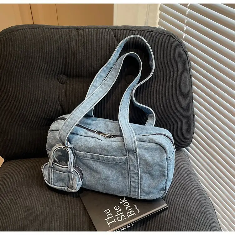 Retro Denim Crossbody Bag for Women Large Capacity — feature 29