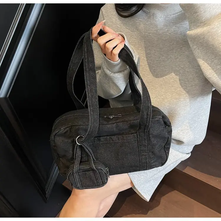 Retro Denim Crossbody Bag for Women Large Capacity — feature 30