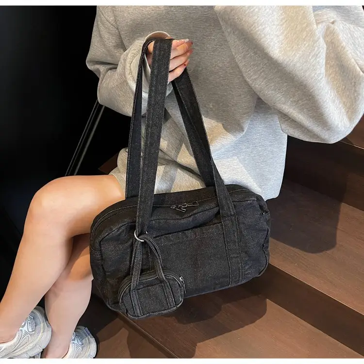 Retro Denim Crossbody Bag for Women Large Capacity — feature 31