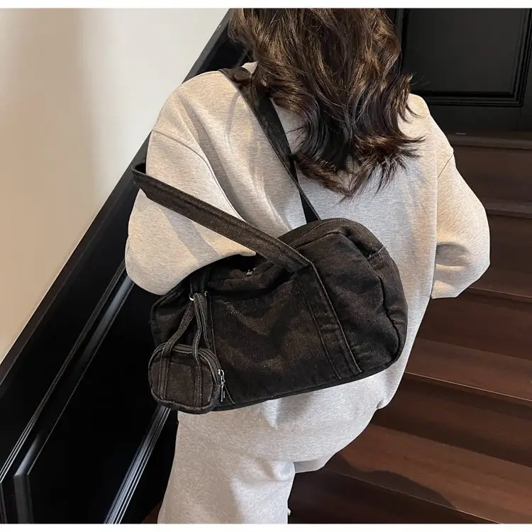 Retro Denim Crossbody Bag for Women Large Capacity — feature 33