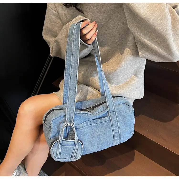 Retro Denim Crossbody Bag for Women Large Capacity — feature 34