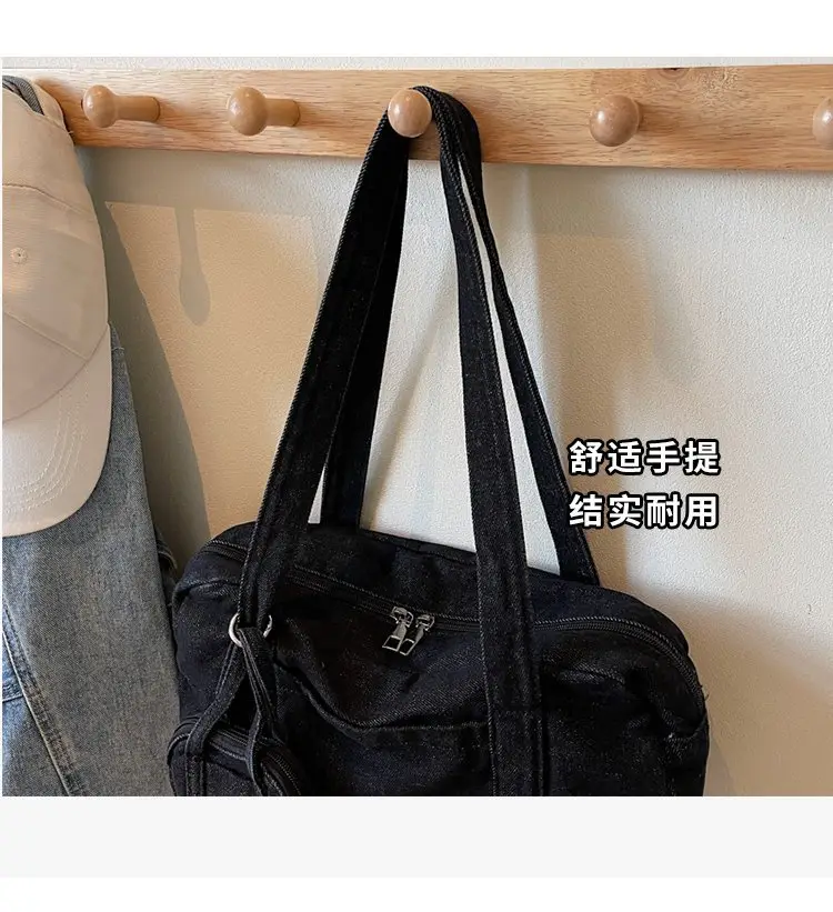 Retro Denim Crossbody Bag for Women Large Capacity — feature 4