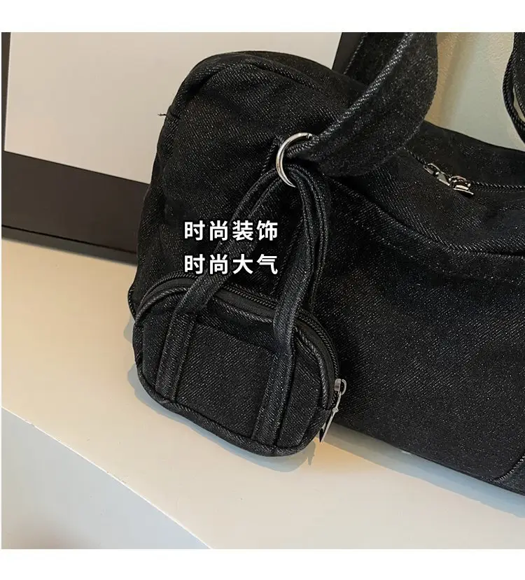 Retro Denim Crossbody Bag for Women Large Capacity — feature 6