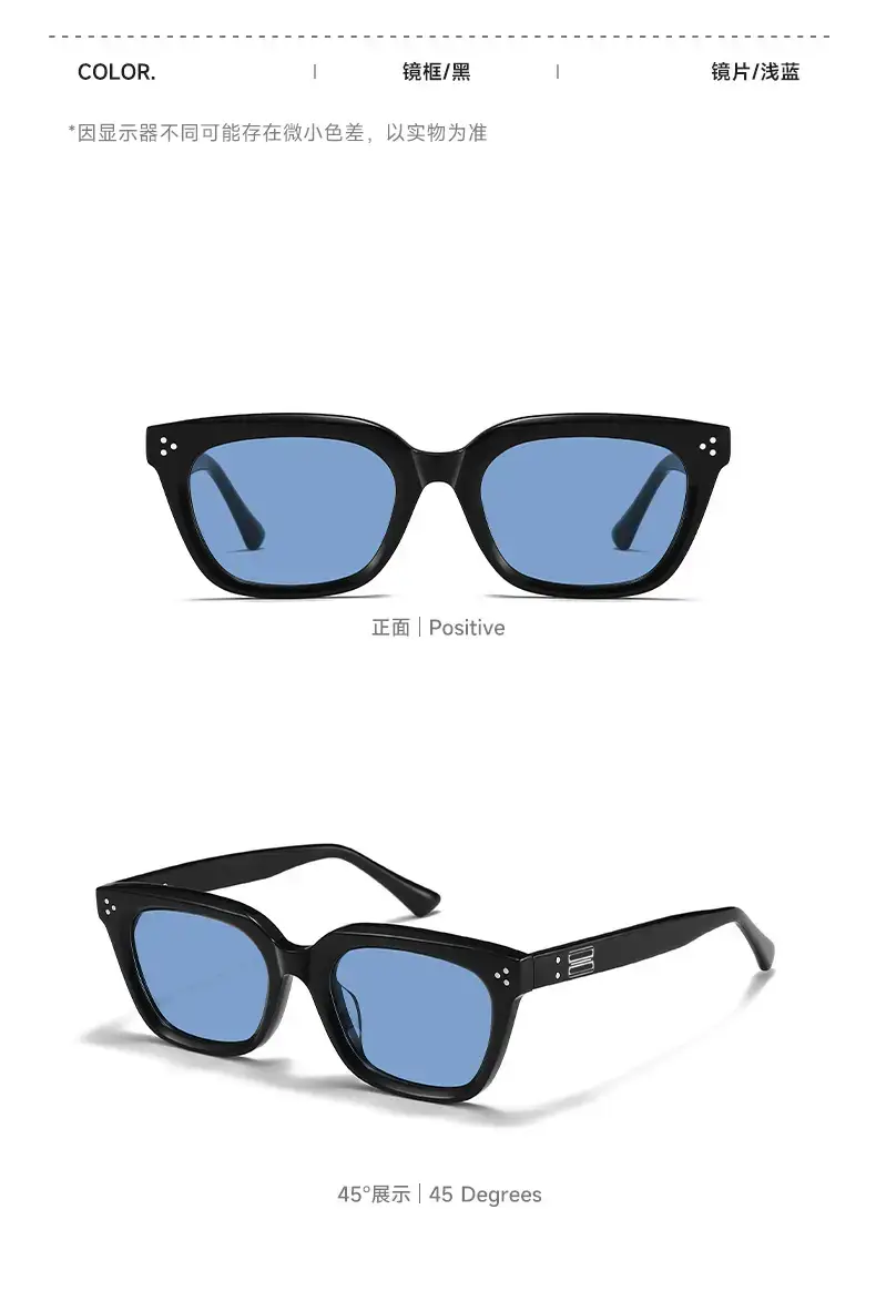Men's Gradient Sunglasses Black Frame Light Blue — feature 11