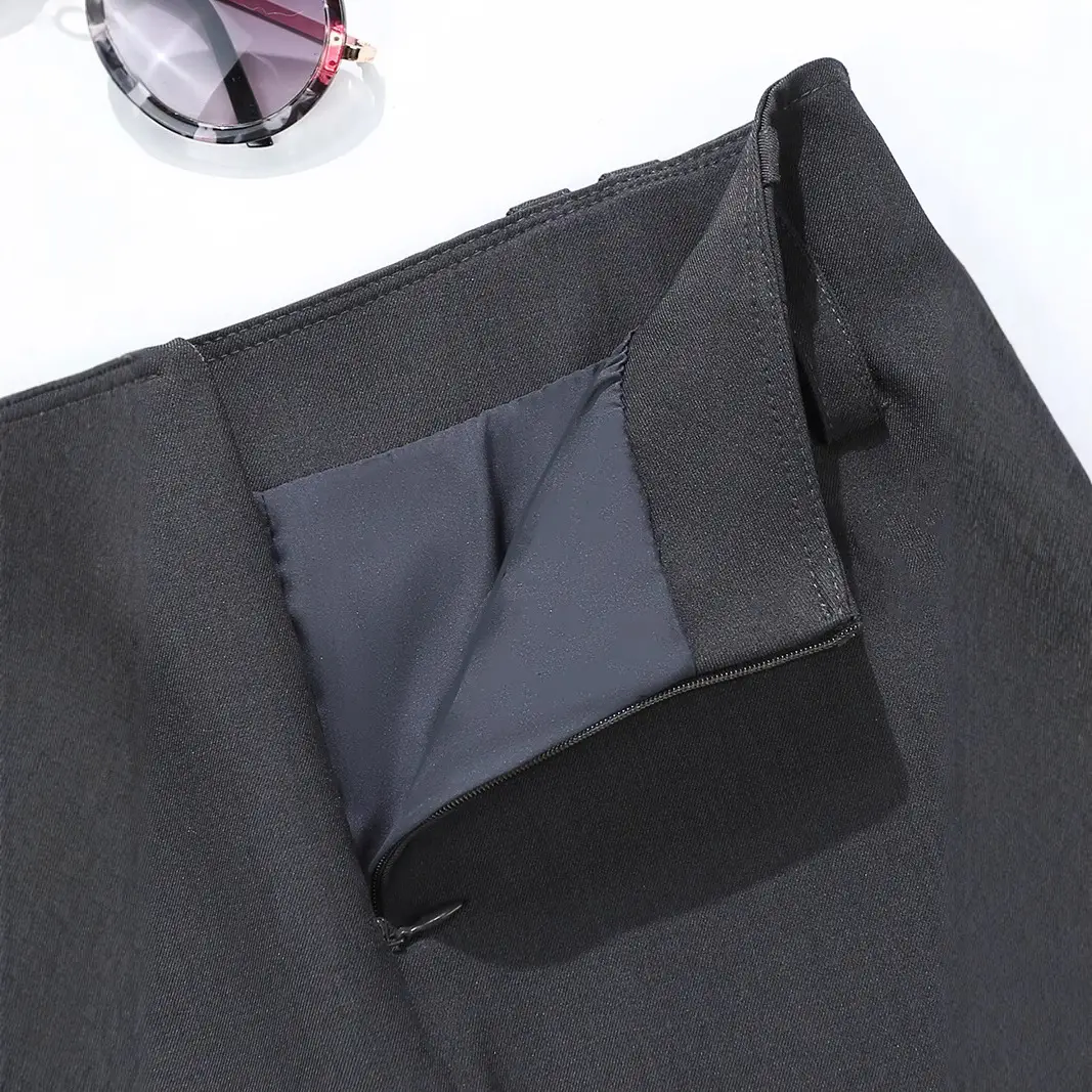 Black Wide Belt Hip Skirt Set for Women - Image 6