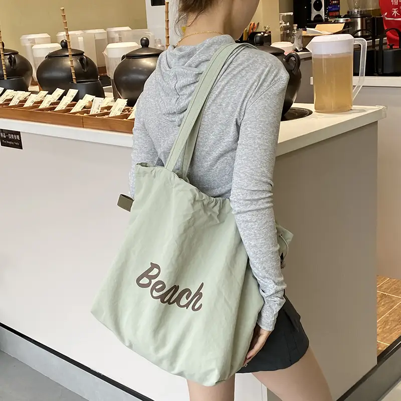 Yellow Canvas Shoulder Bag for Women New Size Artistic Design - Image 15