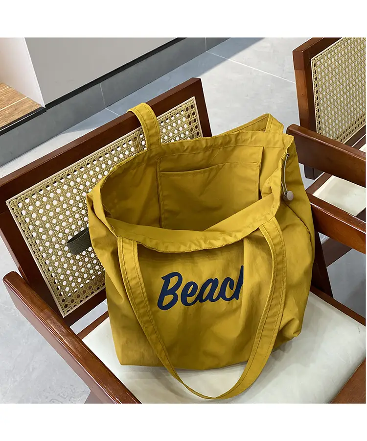 Yellow Canvas Shoulder Bag for Women New Size Artistic Design — feature 15