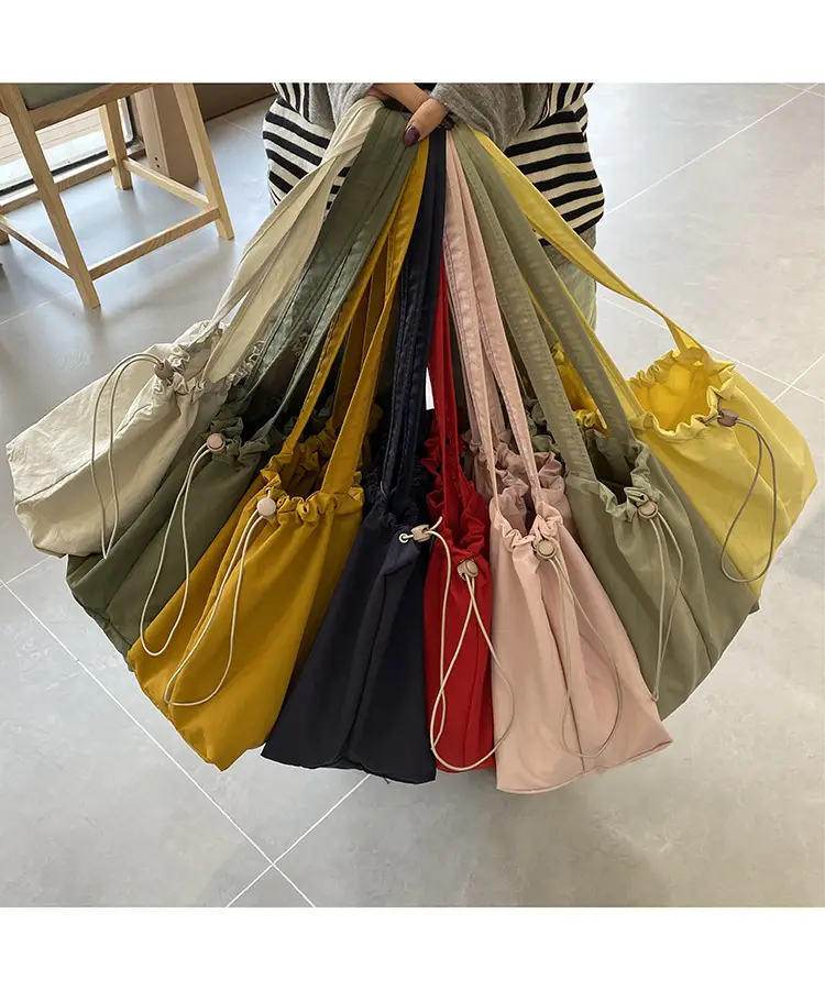 Yellow Canvas Shoulder Bag for Women New Size Artistic Design — feature 2
