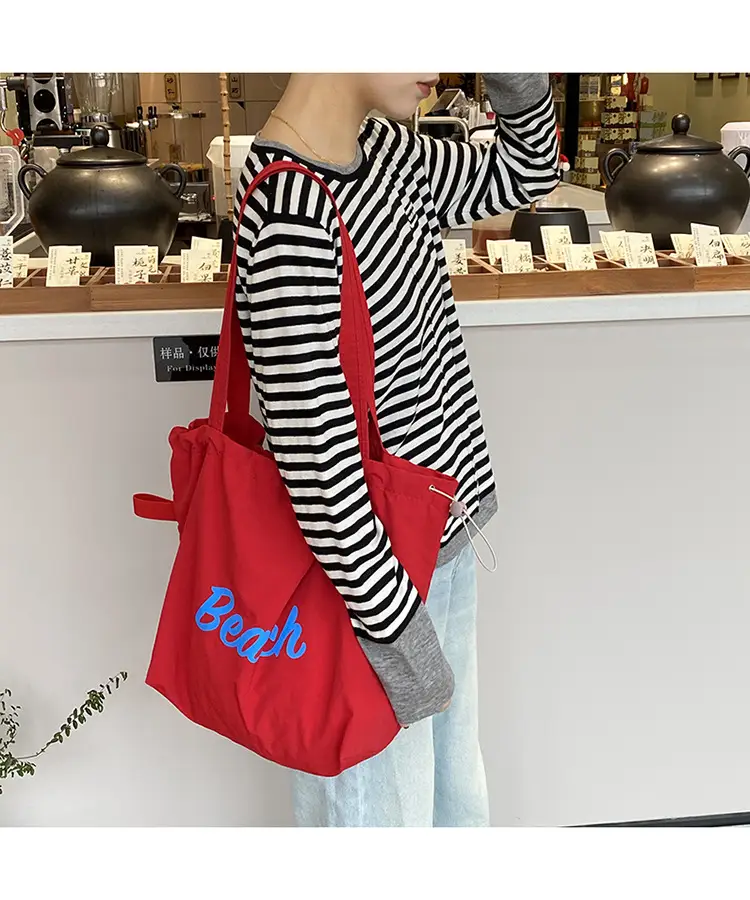 Yellow Canvas Shoulder Bag for Women New Size Artistic Design — feature 21