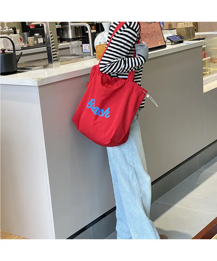 Yellow Canvas Shoulder Bag for Women New Size Artistic Design — feature 23