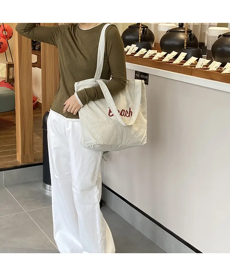 Yellow Canvas Shoulder Bag for Women New Size Artistic Design — feature 25