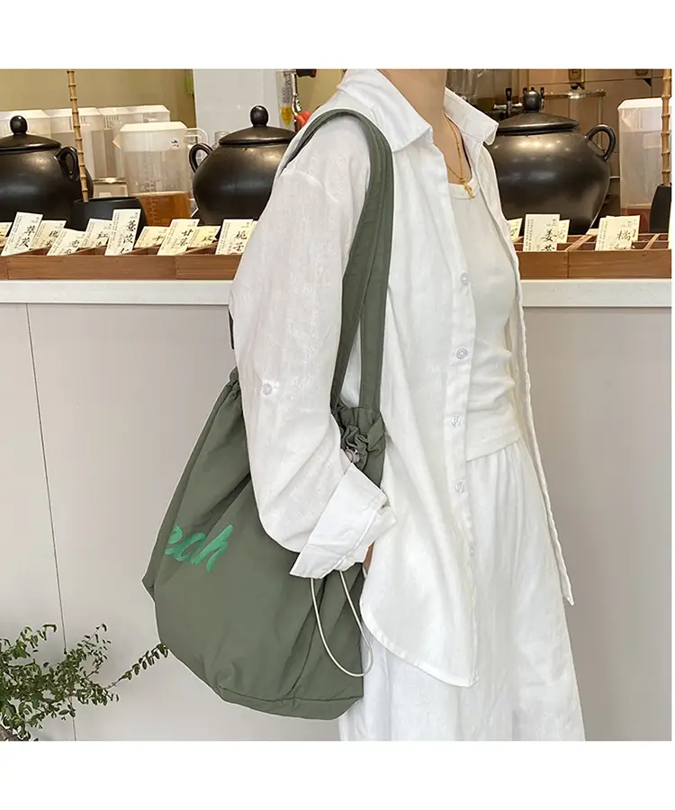 Yellow Canvas Shoulder Bag for Women New Size Artistic Design — feature 33