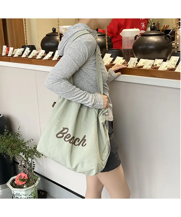 Yellow Canvas Shoulder Bag for Women New Size Artistic Design — feature 36