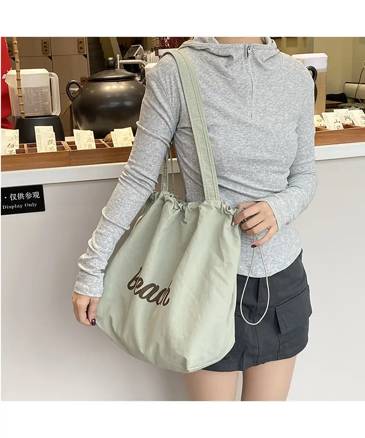 Yellow Canvas Shoulder Bag for Women New Size Artistic Design — feature 37