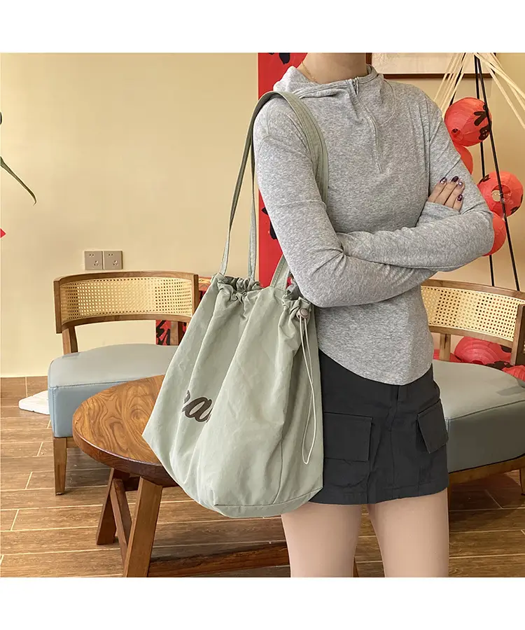 Yellow Canvas Shoulder Bag for Women New Size Artistic Design — feature 38