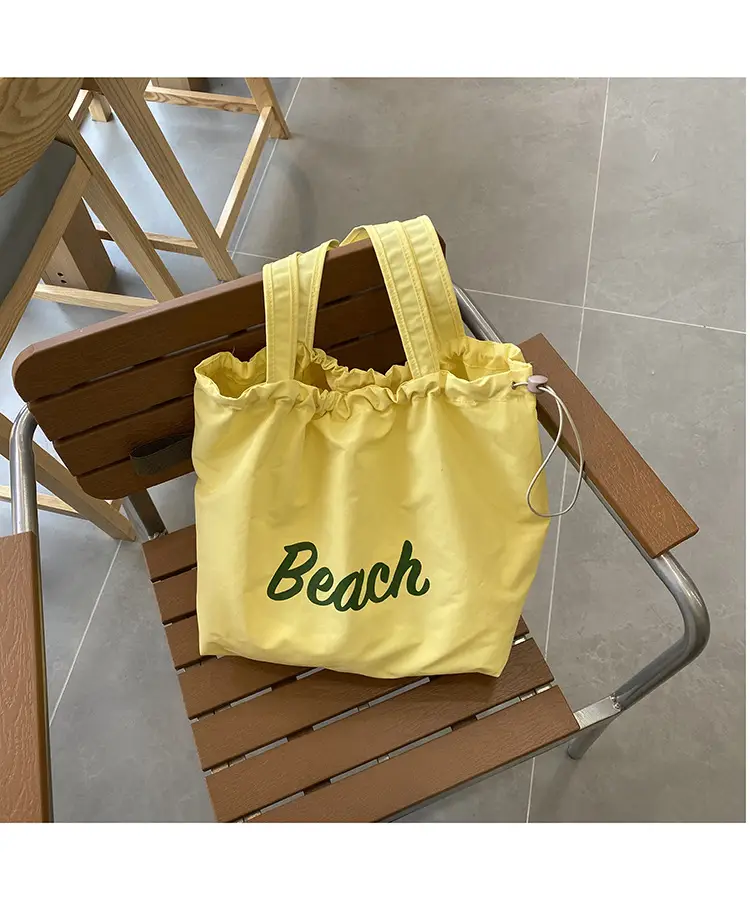 Yellow Canvas Shoulder Bag for Women New Size Artistic Design — feature 4