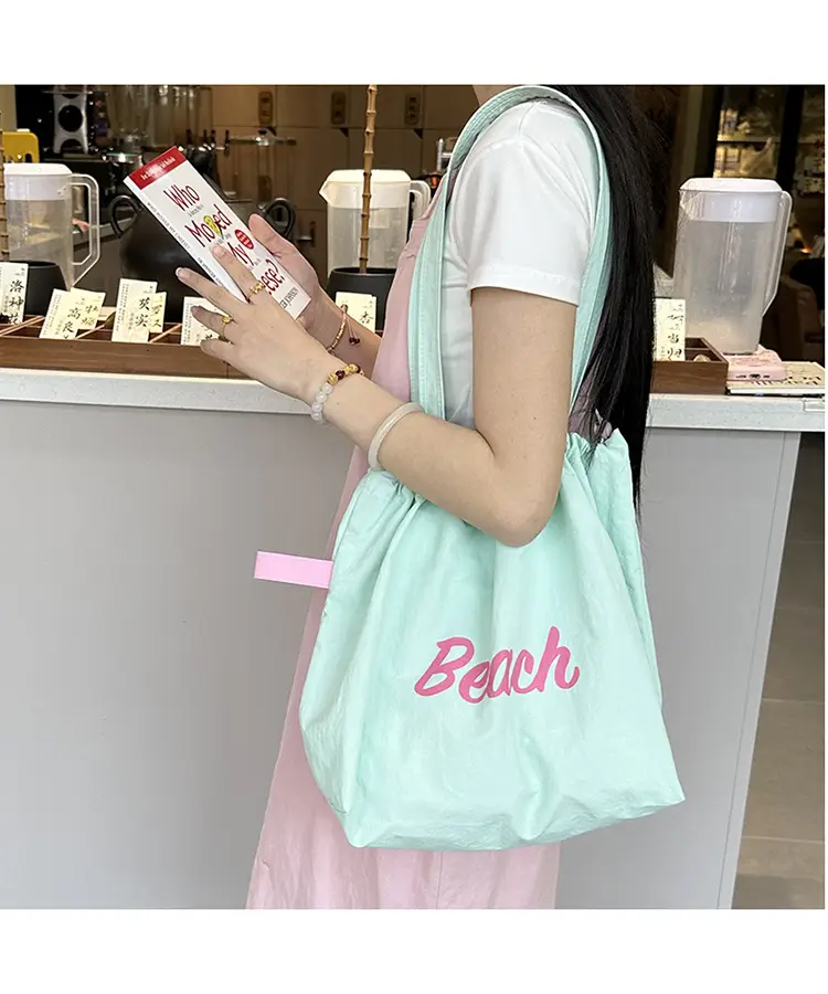 Yellow Canvas Shoulder Bag for Women New Size Artistic Design — feature 43