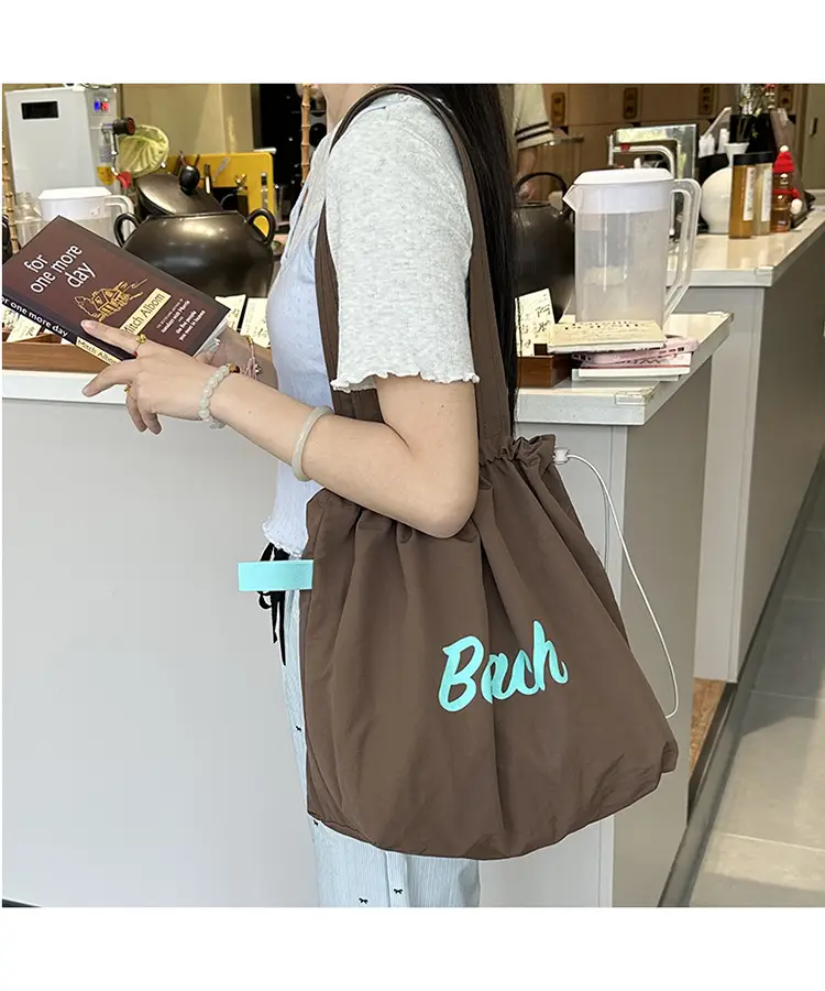 Yellow Canvas Shoulder Bag for Women New Size Artistic Design — feature 46