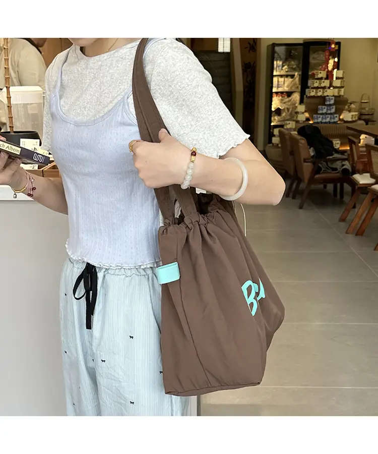Yellow Canvas Shoulder Bag for Women New Size Artistic Design — feature 47