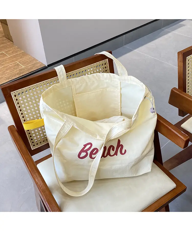 Yellow Canvas Shoulder Bag for Women New Size Artistic Design — feature 50