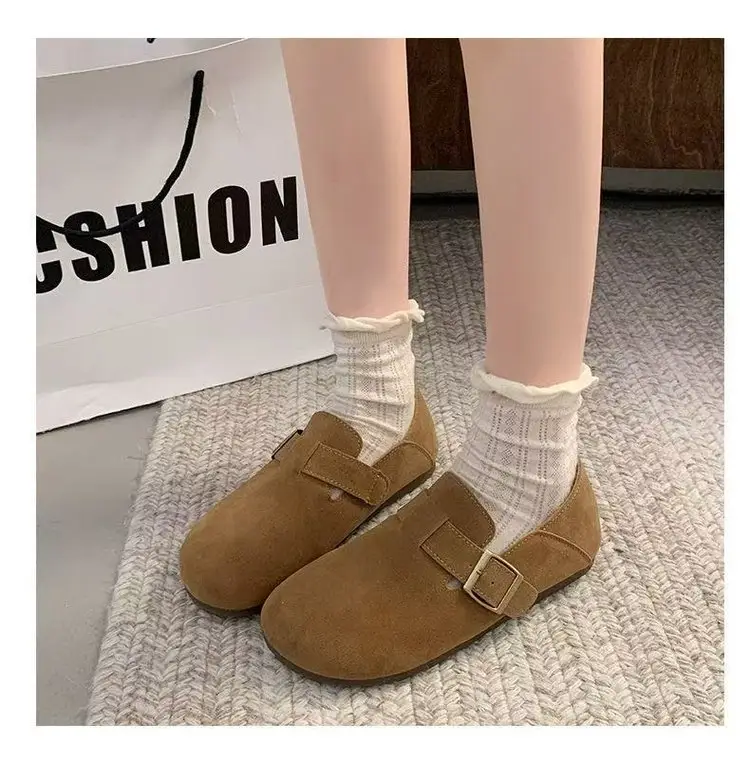 Internet Celebrous Explosions Birkenth Shoes 2025 Spring New Retro Women Lazy Slip-on Birkenth Shoes Flat Bean Shoes — feature 10