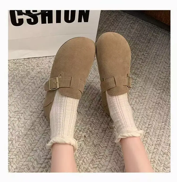 Internet Celebrous Explosions Birkenth Shoes 2025 Spring New Retro Women Lazy Slip-on Birkenth Shoes Flat Bean Shoes — feature 13