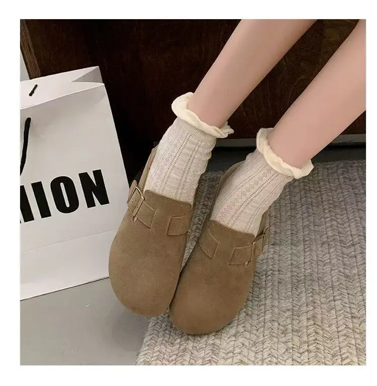 Internet Celebrous Explosions Birkenth Shoes 2025 Spring New Retro Women Lazy Slip-on Birkenth Shoes Flat Bean Shoes — feature 14