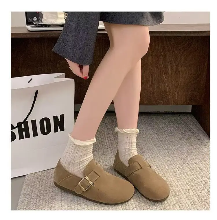 Internet Celebrous Explosions Birkenth Shoes 2025 Spring New Retro Women Lazy Slip-on Birkenth Shoes Flat Bean Shoes — feature 15