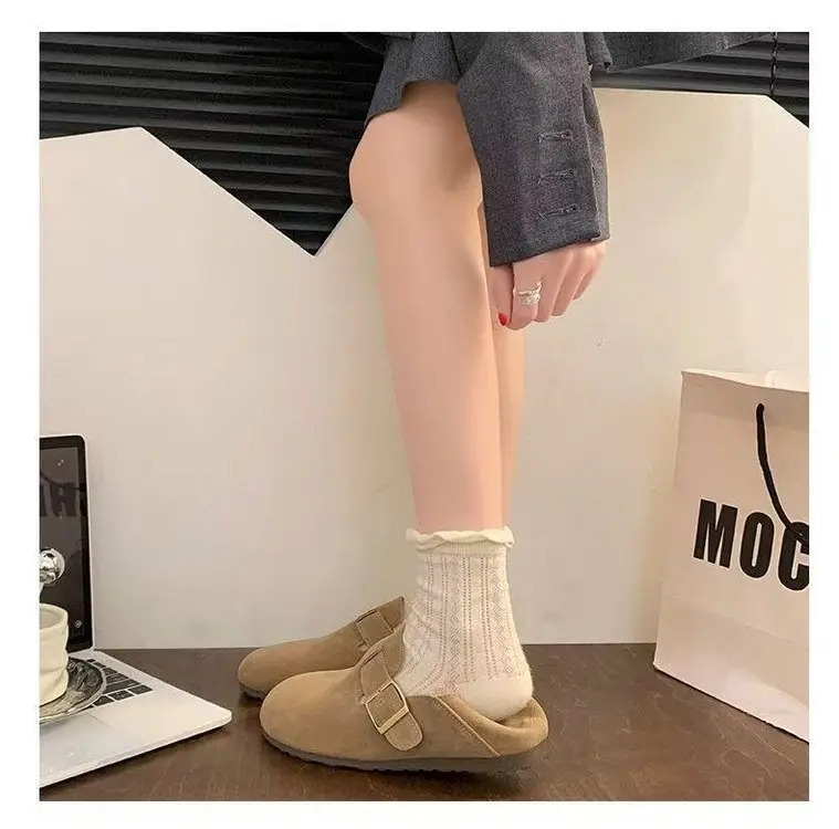 Internet Celebrous Explosions Birkenth Shoes 2025 Spring New Retro Women Lazy Slip-on Birkenth Shoes Flat Bean Shoes — feature 16