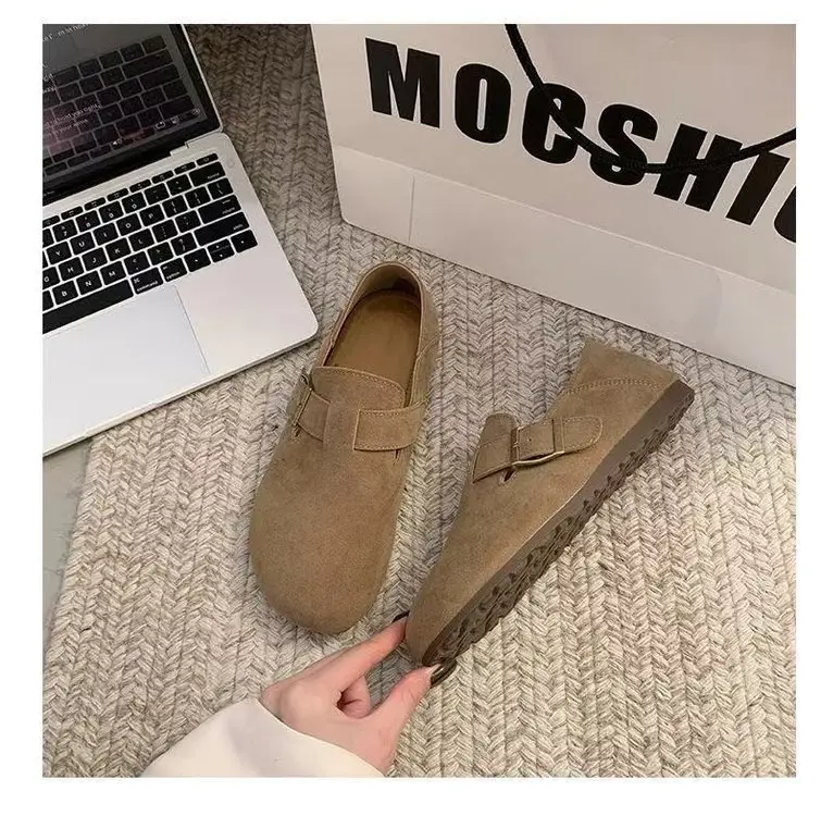 Internet Celebrous Explosions Birkenth Shoes 2025 Spring New Retro Women Lazy Slip-on Birkenth Shoes Flat Bean Shoes — feature 19