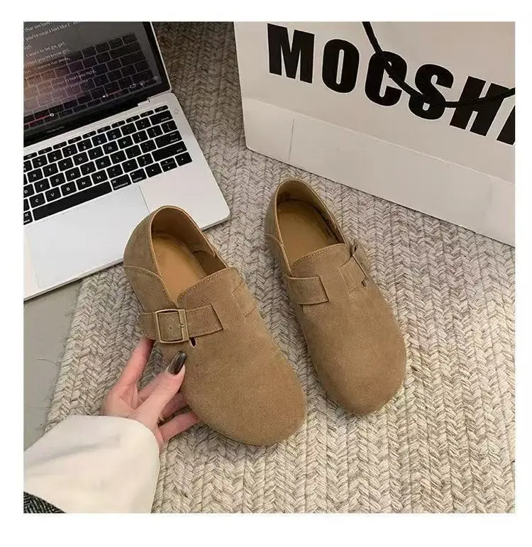 Internet Celebrous Explosions Birkenth Shoes 2025 Spring New Retro Women Lazy Slip-on Birkenth Shoes Flat Bean Shoes — feature 20