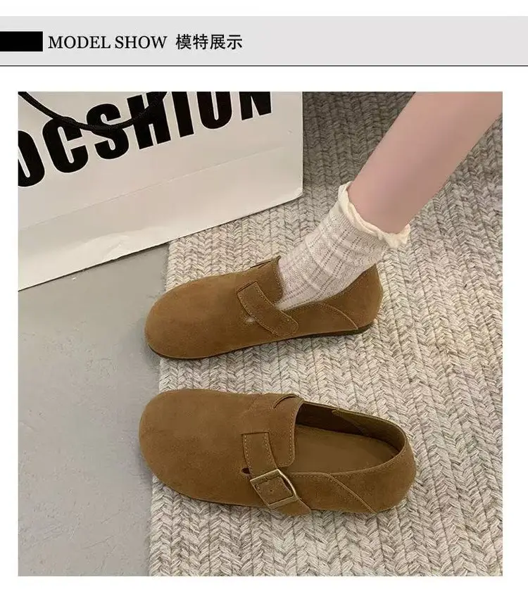 Internet Celebrous Explosions Birkenth Shoes 2025 Spring New Retro Women Lazy Slip-on Birkenth Shoes Flat Bean Shoes — feature 4