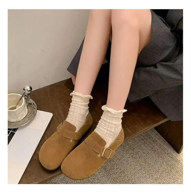 Internet Celebrous Explosions Birkenth Shoes 2025 Spring New Retro Women Lazy Slip-on Birkenth Shoes Flat Bean Shoes — feature 5