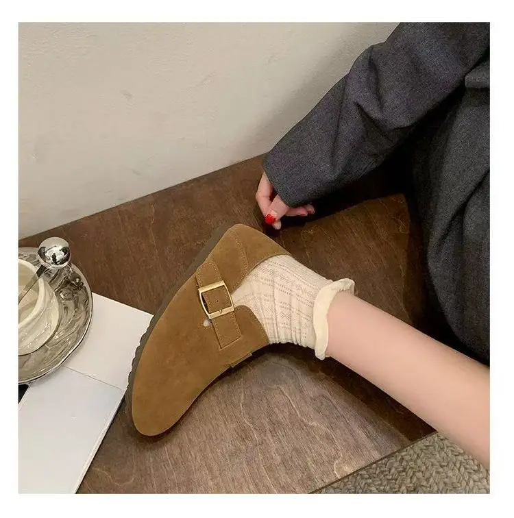 Internet Celebrous Explosions Birkenth Shoes 2025 Spring New Retro Women Lazy Slip-on Birkenth Shoes Flat Bean Shoes — feature 6